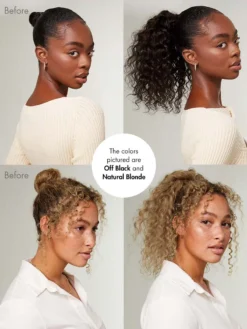 16" Mocha Brown Curly Ponytail Extension (100g) -Hair Extensions Shop 16in CurlyPonytail Before After Generic Asset 2a3764cb 1298 46ea ba35 5c59730a935b