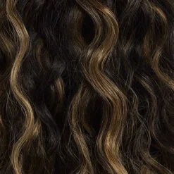 16" Off Black Bronde Balayage Curly Ponytail Extension (100g)