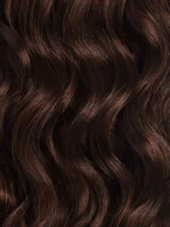 20" Chocolate Brown Curly Ponytail Extension (120g) -Hair Extensions Shop 3X4 Luxy Hair Curly Ponytail Extensions Chocolate Brown Color Swatch