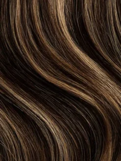 20" Seamless Mocha Brown Highlights Clip-Ins (180g) -Hair Extensions Shop 3X4 Luxy Hair Extensions Mocha Brown Highlights Color Swatch abbe50a0 b099 4acb bd97 e16428ac76d8