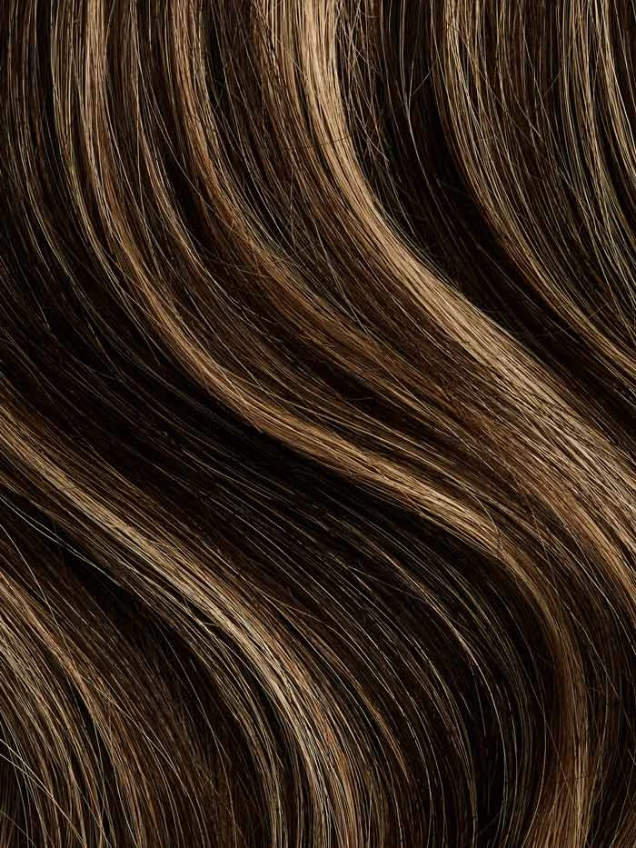 16" Seamless Mocha Brown Highlights Volume Weft 4 16" Seamless Mocha Brown Highlights Volume Weft - Image 4