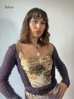 12" Seamless Neutral Brown Clip-Ins (150g) -Hair Extensions Shop 525 12 Inch Seamless Launch PDP Rylie Before