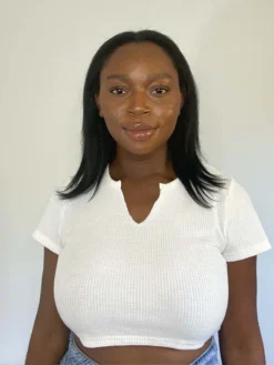 12" Seamless Jet Black Clip-Ins (150g) -Hair Extensions Shop 525 12 Inch Seamless Launch PDP Tianna After