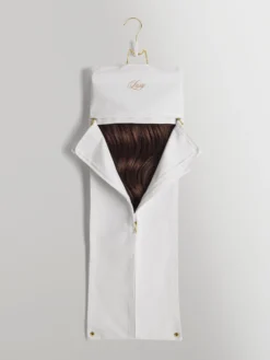 Luxy Hair Extensions Carrier In Wedding White -Hair Extensions Shop Bridal Collection 2022 WhiteCarrier 1 4752a6e0 e438 4728 a99d 60b0a00739b3