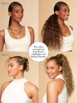 20" Chestnut Brown Curly Ponytail Extension (120g) -Hair Extensions Shop CurlyPonytail Before After Generic Asset b0e1c600 ebab 4b44 8620 518d6904e32c