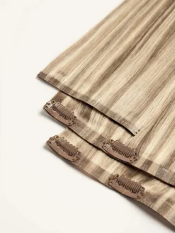 20" Seamless Dimensional Cream Blonde Clip-Ins (180g) -Hair Extensions Shop DimensionalCreamBlonde StackedClips