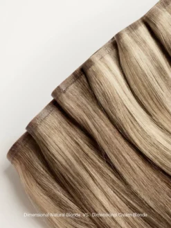 20" Seamless Dimensional Cream Blonde Clip-Ins (180g) -Hair Extensions Shop Dimensional Comparison