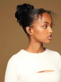 Jet Black Clip-In Bun -Hair Extensions Shop Luxy Hair Extensions Clip In Buns Jet Black After 3