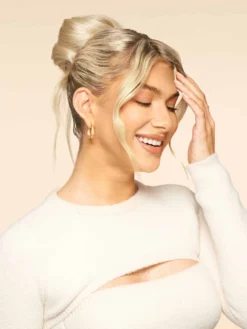 Platinum Blonde Clip-In Bun -Hair Extensions Shop Luxy Hair Extensions Clip In Buns Platinum Blonde After 1