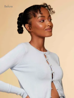 20" Jet Black Curly Ponytail Extension (120g) -Hair Extensions Shop Luxy Hair Extensions Clip In Curly Ponytail Jet Black Before