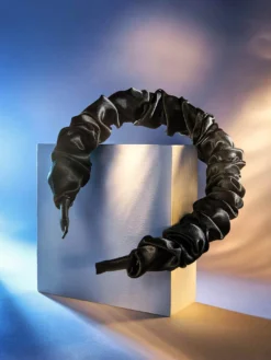 After Dark Ruched Satin Headband -Hair Extensions Shop Luxy Hair Extensions Midnight Hour Headband 1