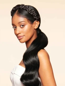 After Dark Ruched Satin Headband -Hair Extensions Shop Luxy Hair Extensions Midnight Hour Headband 2