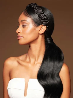 After Dark Ruched Satin Headband -Hair Extensions Shop Luxy Hair Extensions Midnight Hour Headband 4