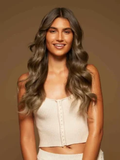 16" Neutral Brown Balayage Halo® Hair Extensions (140g) -Hair Extensions Shop Luxy Hair Extensions Neutral Brown Balayage 20 Inches 4 886ff6dd f9ea 42df 98f1 49ebf3b177f3