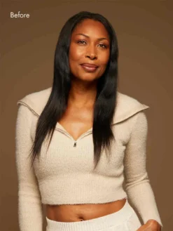 20" Off Black Bronde Balayage Halo® Hair Extensions (180g) -Hair Extensions Shop Luxy Hair Extensions Off Black Bronde Balayage Before 2