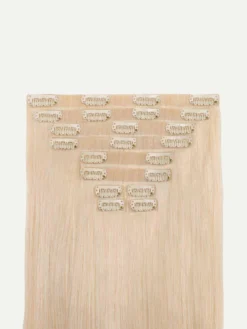 20" Seamless Ash Blonde Volume Bundle Clip-Ins -Hair Extensions Shop Luxy Hair Extensions Ash Blonde Seamless 160g StackedWefts