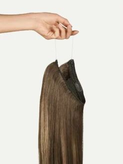 16" Ash Brown Balayage Halo® Hair Extensions (140g) 13 16" Ash Brown Balayage Halo® Hair Extensions (140g) -Hair Extensions Shop Luxy Hair Extensions Ash Brown Balayage Halo Hand