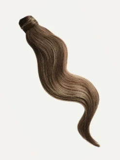 16" Ash Brown Balayage Ponytail Extension (100g) -Hair Extensions Shop Luxy Hair Extensions Ash Brown Balayage Ponytail Swoopy