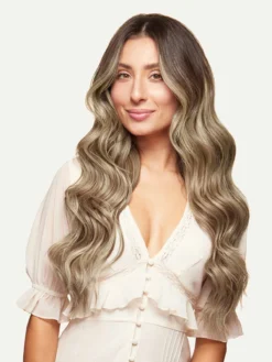 20" Classic Ash Brown Highlights Volume Bundle -Hair Extensions Shop Luxy Hair Extensions Ash Brown Highlights 20 After Front fcfd6a7b 6723 4e75 afce 8bc5bd016892
