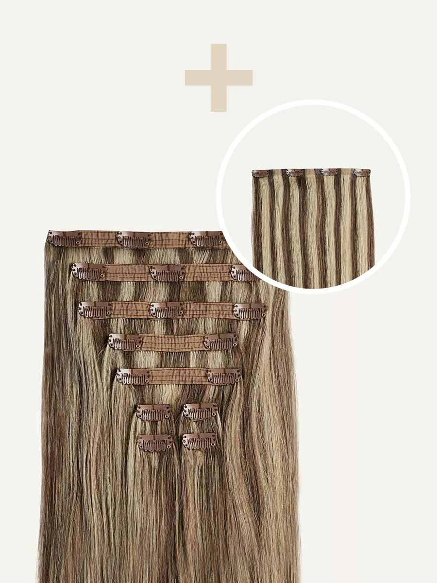 16" Classic Ash Brown Highlights Volume Bundle Clip-Ins 6 16" Classic Ash Brown Highlights Volume Bundle Clip-Ins - Image 6