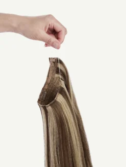 20" Ash Brown Highlights Halo® Hair Extensions Volume Bundle -Hair Extensions Shop Luxy Hair Extensions Ash Brown Highlights Halo Hand 199b3ce2 107a 453e 8c3d 6fb3935236aa