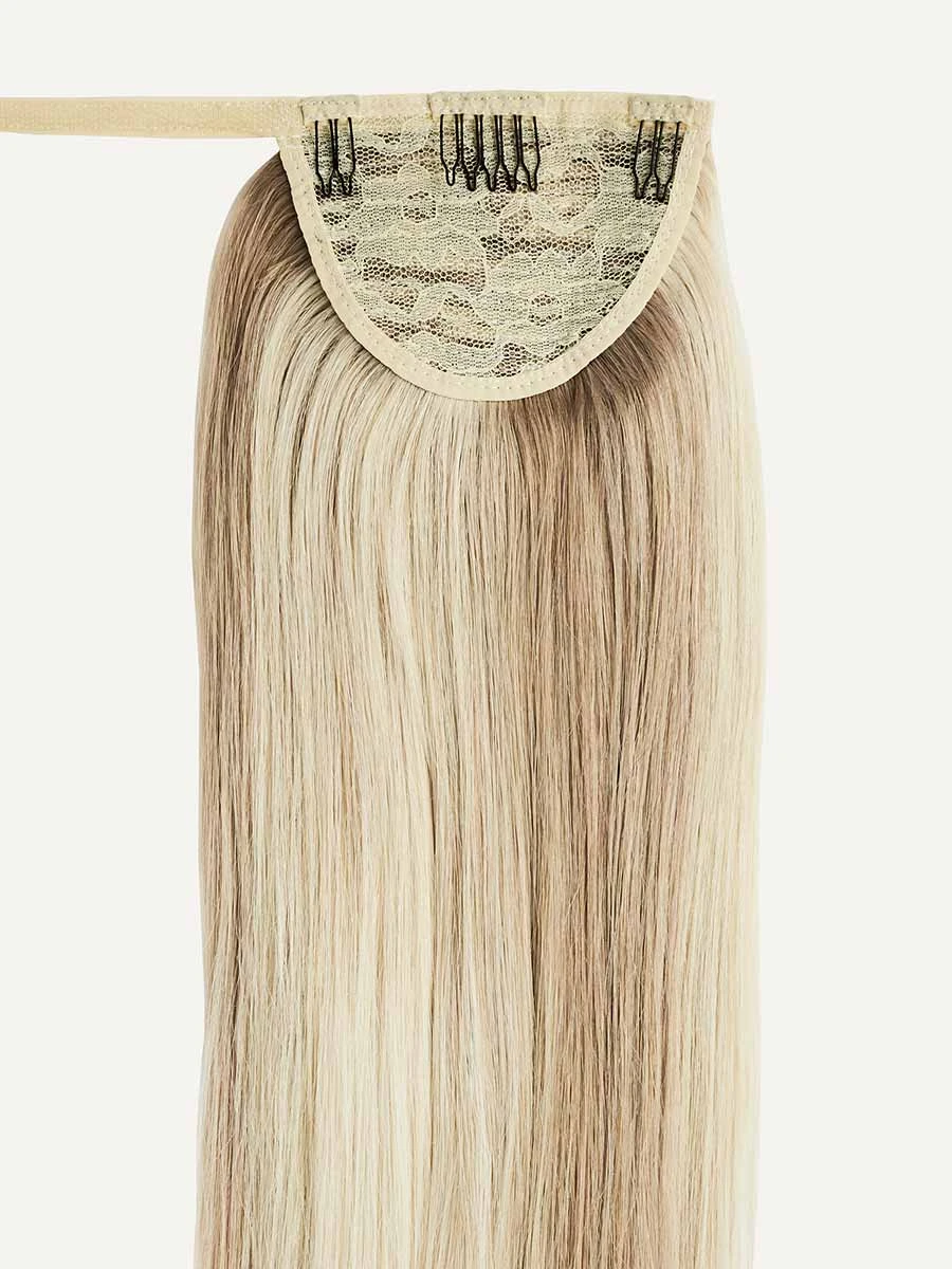 16" Beige Blonde Balayage Ponytail Extension (100g) 5 16" Beige Blonde Balayage Ponytail Extension (100g) - Image 5