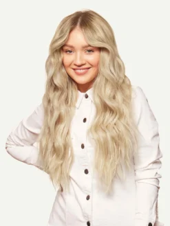 20" Classic Dimensional Beige Blonde Clip-Ins (160g) -Hair Extensions Shop Luxy Hair Extensions Beige Blonde 20 After Front3