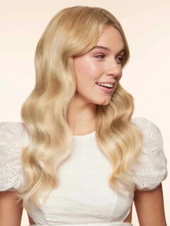 16" Blonde Balayage Halo® Hair Extensions (140g) -Hair Extensions Shop Luxy Hair Extensions Blonde Balayage 16 After NS2