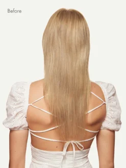 16" Blonde Balayage Halo® Hair Extensions (140g) -Hair Extensions Shop Luxy Hair Extensions Blonde Balayage 16 Before Back