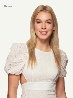 16" Seamless Blonde Balayage Volume Bundle Clip-Ins -Hair Extensions Shop Luxy Hair Extensions Blonde Balayage 16 Before Front d922e1b3 83ea 40c5 96f6 f032c9c4c928