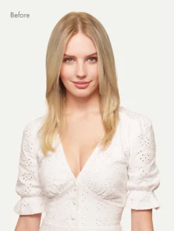 20" Blonde Balayage Halo® Hair Extensions (180g) -Hair Extensions Shop Luxy Hair Extensions Blonde Balayage Before Front