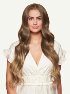 24" Classic Chestnut Brown Balayage Clip-Ins (240g) -Hair Extensions Shop Luxy Hair Extensions Chestnut Brown Balayage 24 After Front1