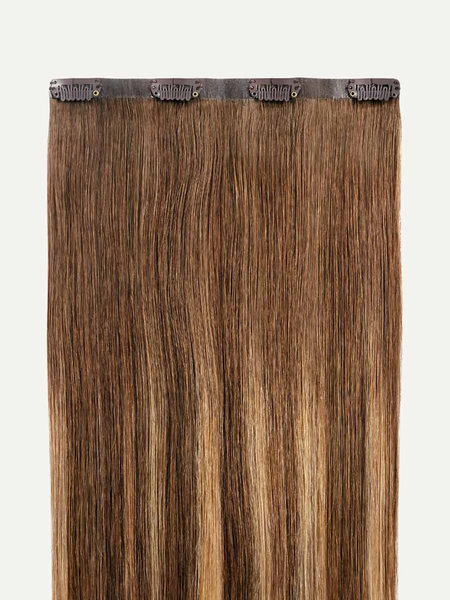 16" Chestnut Brown Balayage Halo® Hair Extensions Volume Bundle 8 16" Chestnut Brown Balayage Halo® Hair Extensions Volume Bundle - Image 8