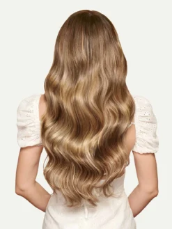 20" Classic Chestnut Brown Highlights Clip-Ins (220g) -Hair Extensions Shop Luxy Hair Extensions Chestnut Brown Highlights 20 After Back 565977e0 447c 4a46 ab9d d6662d979345