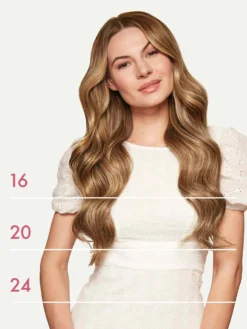 16" Chestnut Brown Highlights Halo® Hair Extensions (140g) -Hair Extensions Shop Luxy Hair Extensions Chestnut Brown Highlights 20 Front