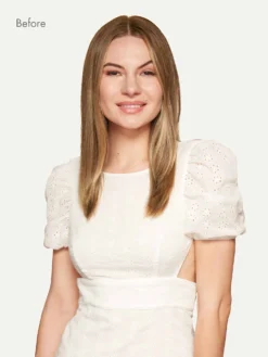 Luxy Hair X Aurora Lovestrand Chestnut Brown Highlights Romance Ready Kit -Hair Extensions Shop Luxy Hair Extensions Chestnut Brown Highlights Before Front 2b203f35 20b0 4240 8a06 2091f130a517