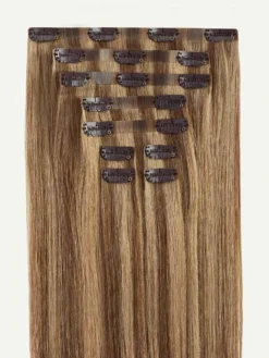 12" Seamless Chestnut Brown Highlights Clip-Ins (150g) -Hair Extensions Shop Luxy Hair Extensions Chestnut Brown Highlights Seamless 16 Inches StackedWefts 45821a7c 0a00 47be a34d 63fc693d69f3