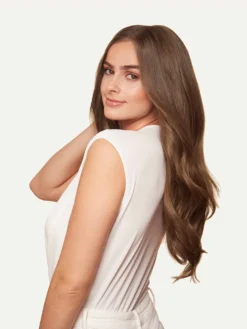 20" Classic Chestnut Brown Clip-Ins (220g) -Hair Extensions Shop Luxy Hair Extensions Chestnut Brown 20 After Side f2d1b02f 66ad 4c0c 995b baded9430334