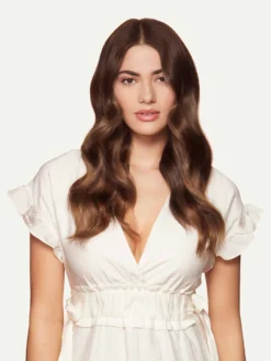 16" Seamless Chocolate Brown Balayage Volume Bundle Clip-Ins -Hair Extensions Shop Luxy Hair Extensions Chocolate Brown Balayage 16 After Front 120ee7d2 6c90 4443 8ccf a70c66c9fcc8