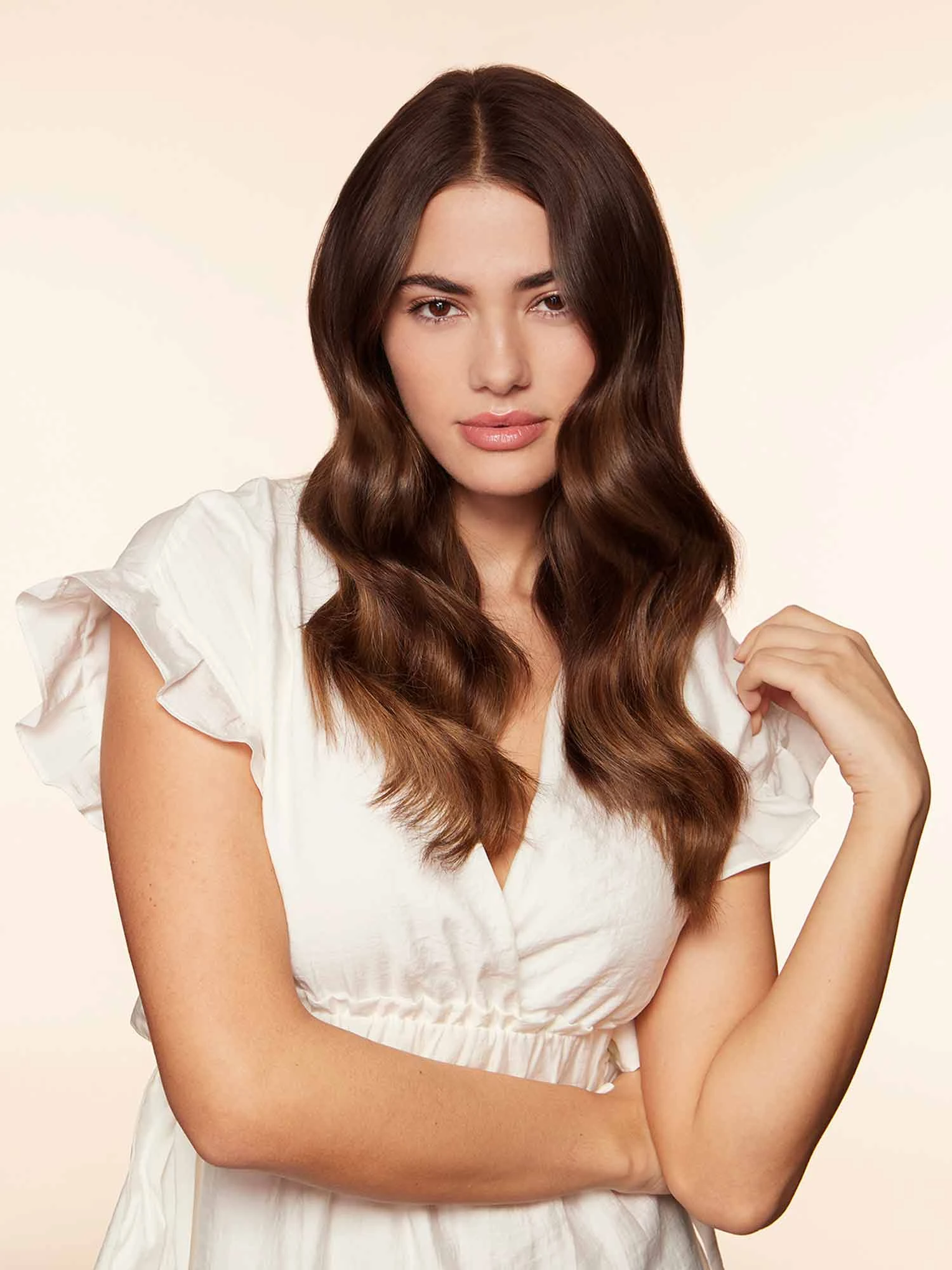 16" Chocolate Brown Balayage Halo® Hair Extensions (140g) 13 16" Chocolate Brown Balayage Halo® Hair Extensions (140g) - Image 13