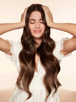 24" Classic Chocolate Brown Balayage Clip-Ins (240g) -Hair Extensions Shop Luxy Hair Extensions Chocolate Brown Balayage 24 After NS2