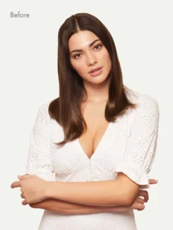 20" Classic Chocolate Brown Balayage Clip-Ins (220g) -Hair Extensions Shop Luxy Hair Extensions Chocolate Brown Balayage Before Front e44781de fb6a 49c5 81cd b2819aad84ab