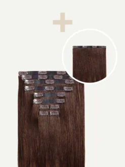 20" Seamless Chocolate Brown Balayage Volume Bundle Clip-Ins -Hair Extensions Shop Luxy Hair Extensions Chocolate Brown Balayage Seamless 225g Volume Bundle