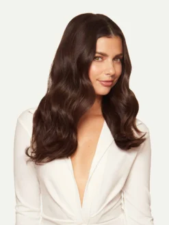 16" Chocolate Brown Halo® Hair Extensions Volume Bundle -Hair Extensions Shop Luxy Hair Extensions Chocolate Brown 16 After Front2 19c02c72 6bc1 4511 893b f9c7d0402eae