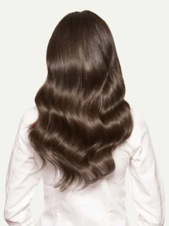 16" Cool Dark Brown Halo® Hair Extensions (140g) -Hair Extensions Shop Luxy Hair Extensions Cool Dark Brown After 16 Back