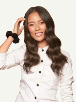 16" Cool Dark Brown Halo® Hair Extensions (140g) -Hair Extensions Shop Luxy Hair Extensions Cool Dark Brown After 16 Front2