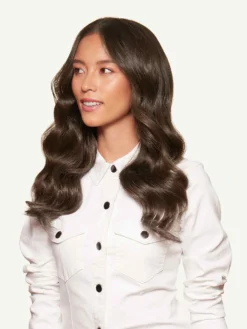 16" Classic Cool Dark Brown Clip-Ins (160g) -Hair Extensions Shop Luxy Hair Extensions Cool Dark Brown After 16 Side 6f4b73dd 1efe 44ea af5e aaf5afc08548