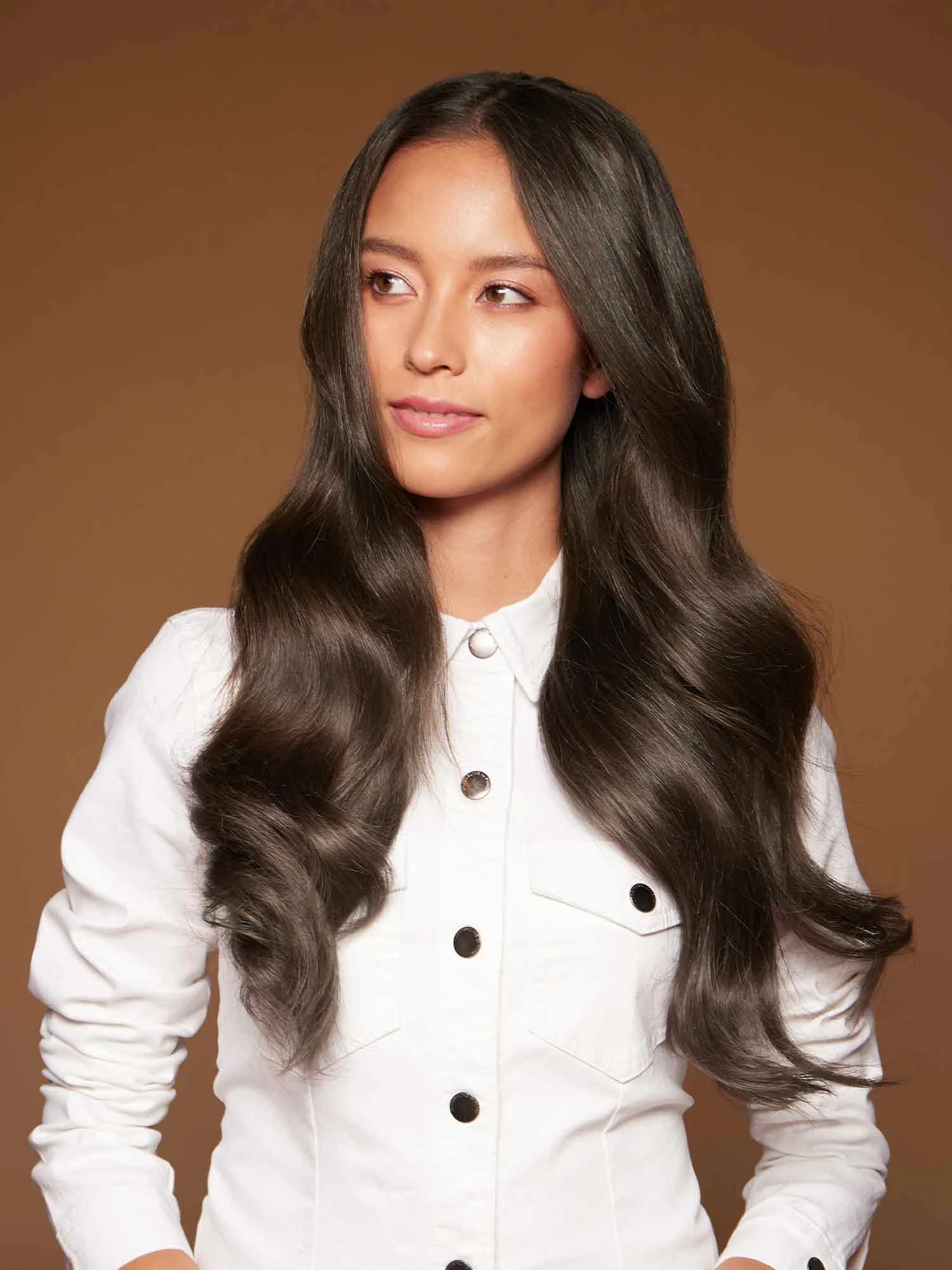 20" Seamless Cool Dark Brown Clip-Ins (180g) 3 20" Seamless Cool Dark Brown Clip-Ins (180g) - Image 3