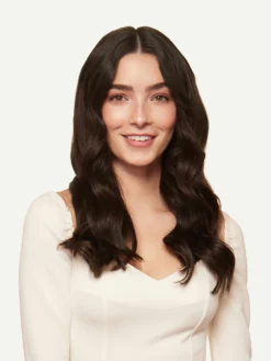 16" Dark Brown Halo® Hair Extensions Volume Bundle -Hair Extensions Shop Luxy Hair Extensions Dark Brown 16 After Front1 0b00ff55 d677 45d5 9c18 9cb886a095cd