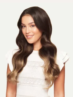20" Seamless Dark Brown Balayage Clip-Ins (180g) -Hair Extensions Shop Luxy Hair Extensions Dark Brown 20 After Side b93de474 0f95 4bd3 b91e a7f7a7e3c4af